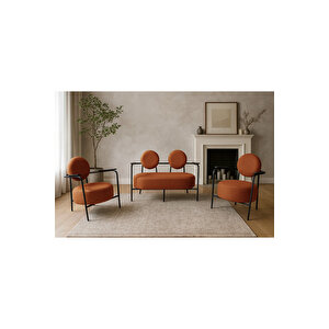 Venüs Koltuk Takımı Siyah İskelet – Modern Koltuk Seti | Ofis Ve Ev Kullanımı | Soft Kumaş Ki̇remi̇t