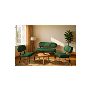 Luna Modern Deri Koltuk Takımı | Bekleme Koltuğu | Ofis Koltuk Takımı | Yeşi̇l