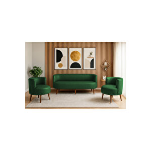 Sydney Koltuk Takımı 3+1+1 | Dekoratif Modern Deri Koltuk Seti | Ofis Ve Ev Kullanımı - Yeşi̇l