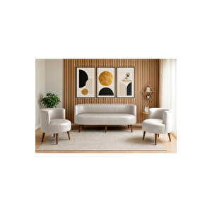 Sydney Koltuk Takımı 3+1+1 | Dekoratif Modern Deri Koltuk Seti | Ofis Ve Ev Kullanımı - Krem