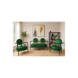 Venüs Koltuk Takımı Yeşil – Dekoratif Modern Deri Koltuk Seti | Ofis Ve Ev Kullanımı