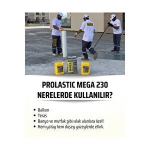 Prolastıc Mega 230 – Yüzey Aderansı Güçlü, Gri Renkli Su Yalıtım Malzemesi 30 Kg Set