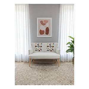 Punch Dokuma Çay Seti Koltuk Takımı – İkili + 2 Berjer – Ahşap Demonte Ayak - Çi̇çek Desen