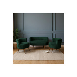 Sydney Modern Koltuk Takımı | Modern İskandinav Tarzı | Welsoft Yumuşak Kumaş | Yeşi̇l