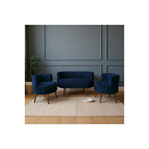 Sydney Modern Koltuk Takımı | Modern İskandinav Tarzı | Welsoft Yumuşak Kumaş | Laci̇vert