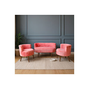 Sydney Modern Koltuk Takımı | Modern İskandinav Tarzı | Welsoft Yumuşak Kumaş | Gül Kurusu