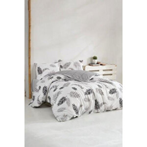 Çift Kişilik Ranforce Nevresim Takımı %100 Pamuklu Yaprak Desen