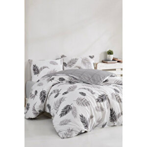 Çift Kişilik Ranforce Nevresim Takımı %100 Pamuklu Yaprak Desen