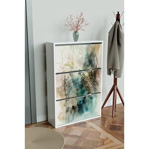 "aqua Haze" 3 Bölmeli Liovian Düşer Kapak Ayakkabılık Beyaz