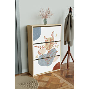 "minimal Leaf" 3 Bölmeli Liovian Düşer Kapak Ayakkabılık Akçaağaç