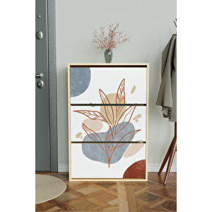 "minimal Leaf" 3 Bölmeli Liovian Düşer Kapak Ayakkabılık Akçaağaç