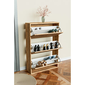 "red Anemone" 3 Bölmeli Liovian Düşer Kapak Ayakkabılık Ahşap