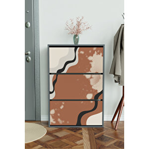 "abstract Design" 3 Bölmeli Liovian Düşer Kapak Ayakkabılık Antrasit