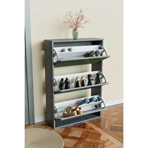 "green" 3 Bölmeli Liovian Düşer Kapak Ayakkabılık Antrasit