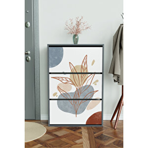 "minimal Leaf" 3 Bölmeli Liovian Düşer Kapak Ayakkabılık Antrasit