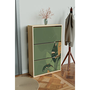 "green" 3 Bölmeli Liovian Düşer Kapak Ayakkabılık Akçaağaç