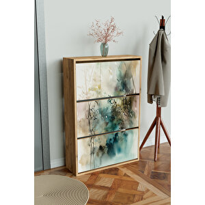 "aqua Haze" 3 Bölmeli Liovian Düşer Kapak Ayakkabılık Ahşap