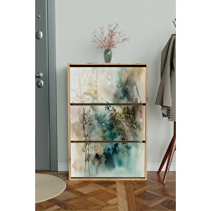 "aqua Haze" 3 Bölmeli Liovian Düşer Kapak Ayakkabılık Ahşap