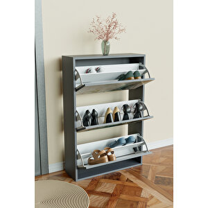 "aqua Haze" 3 Bölmeli Liovian Düşer Kapak Ayakkabılık Antrasit