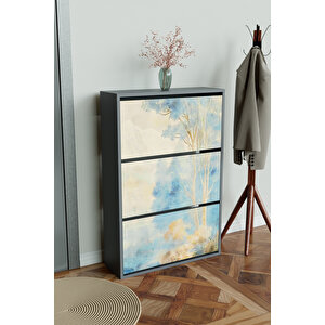 "blue Mist" 3 Bölmeli Liovian Düşer Kapak Ayakkabılık Antrasit