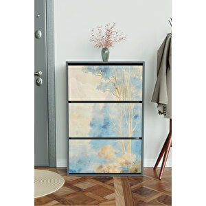 "blue Mist" 3 Bölmeli Liovian Düşer Kapak Ayakkabılık Antrasit