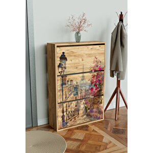 "dream Alley" 3 Bölmeli Liovian Düşer Kapak Ayakkabılık Ahşap