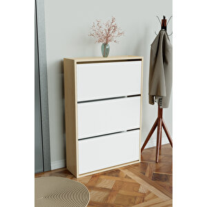 3 Bölmeli Liovian Düşer Kapak Ayakkabılık Akçaağaç