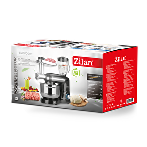 Zln1772 Pro Şef  Çok Fonksiyonlu Stand Mikser (kıyma Hamur Blender| 5.5l Paslanmaz Çelik Kase | 1.5l Cam Blender | 1400w