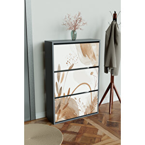 "sandy Lines" 3 Bölmeli Liovian Düşer Kapak Ayakkabılık Antrasit