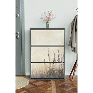 "hazy Lavender" 3 Bölmeli Liovian Düşer Kapak Ayakkabılık Antrasit