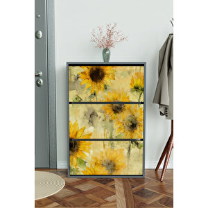 "günebakan" 3 Bölmeli Liovian Düşer Kapak Ayakkabılık Antrasit