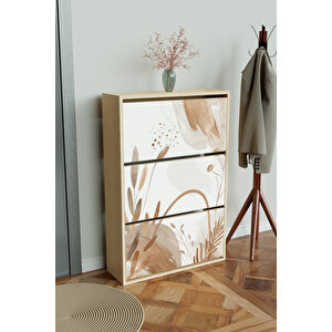 "sandy Lines" 3 Bölmeli Liovian Düşer Kapak Ayakkabılık Akçaağaç