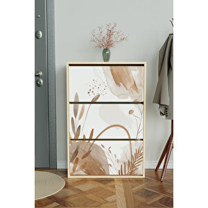 "sandy Lines" 3 Bölmeli Liovian Düşer Kapak Ayakkabılık Akçaağaç