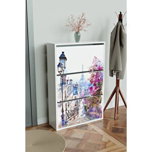 "dream Alley" 3 Bölmeli Liovian Düşer Kapak Ayakkabılık Beyaz