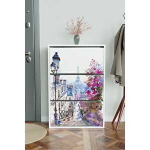 "dream Alley" 3 Bölmeli Liovian Düşer Kapak Ayakkabılık Beyaz