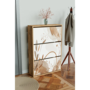 "sandy Lines" 3 Bölmeli Liovian Düşer Kapak Ayakkabılık Ahşap