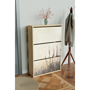 "hazy Lavender" 3 Bölmeli Liovian Düşer Kapak Ayakkabılık Akçaağaç