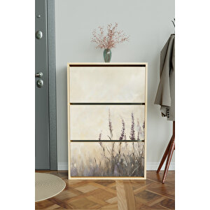 "hazy Lavender" 3 Bölmeli Liovian Düşer Kapak Ayakkabılık Akçaağaç