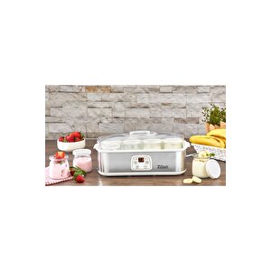Zln6104 Dijital Yoğurt Yapma Makinesi | Paslanmaz Çelik Gövde | 8 Cam Kavanoz 8x180 / 1440ml.