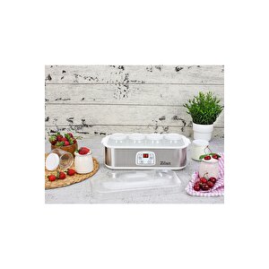Zln6104 Dijital Yoğurt Yapma Makinesi | Paslanmaz Çelik Gövde | 8 Cam Kavanoz 8x180 / 1440ml.