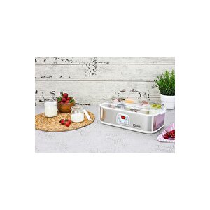 Zln6104 Dijital Yoğurt Yapma Makinesi | Paslanmaz Çelik Gövde | 8 Cam Kavanoz 8x180 / 1440ml.