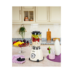 Zln1207 | Retro Stand Blender | 1,5l Cam Hazne | 500w Blendar | 2 Hız Ayarı | Bej