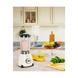 Zln1207 | Retro Stand Blender | 1,5l Cam Hazne | 500w Blendar | 2 Hız Ayarı | Bej