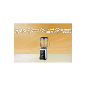 Zln3925 | Stand Blender | 1.5l Cam Hazne | 1000w | 2 Hız Ayarı | Pulse Fonksiyonu | Buz Kırma