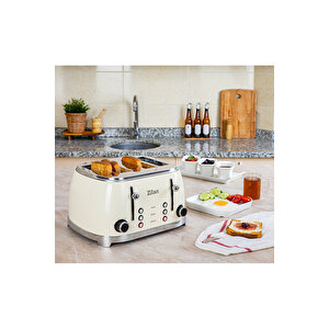 Zln1214 | Retro Ekmek Kızartma Makinesi | 6 Kademeli | Buz Çözme | Yeniden Isıtma | 1500w