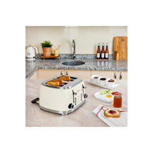 Zln1214 | Retro Ekmek Kızartma Makinesi | 6 Kademeli | Buz Çözme | Yeniden Isıtma | 1500w