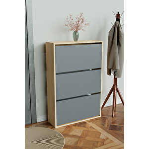 3 Bölmeli Liovian Düşer Kapak Ayakkabılık Akçaağaç