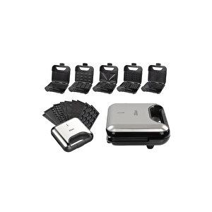 Zln3932 | 5 In 1 Tost Ve Sandviç Makinesi | Değiştirilebilir Plaka | Tost Izgara Waffle Sandviç
