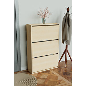 3 Bölmeli Liovian Düşer Kapak Ayakkabılık Akçaağaç