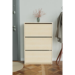 3 Bölmeli Liovian Düşer Kapak Ayakkabılık Akçaağaç